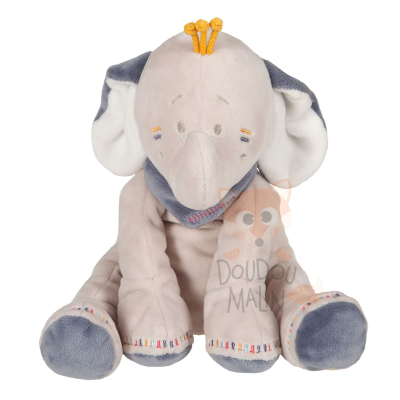 Noukies bao & wapi soft toy elephant beige blue 25 cm 